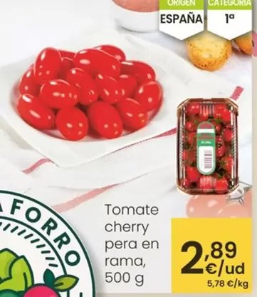 Oferta de Tomate Cherry Pera En Rama por 2,89€ en Eroski