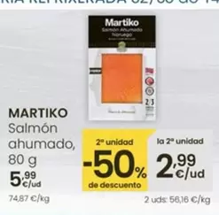Oferta de Martiko - Salmon Ahumado por 5,99€ en Eroski