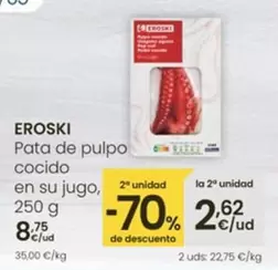 Oferta de Eroski - Pata De Pulpo Cocido En Su Jugo por 8,75€ en Eroski