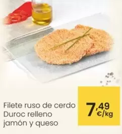 Oferta de Filete Ruso De Cerdo Duroc Relleno Jamon Y Queso por 7,49€ en Eroski