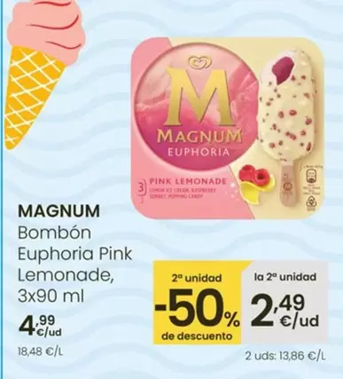 Oferta de Magnum - Bombon Euphoria Pink Lemonade por 4,99€ en Eroski