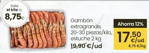 Oferta de Gambón Extragrande/ 20-30 Piezas/ Kilo/ Estuche 2 Kg por 17,5€ en Eroski