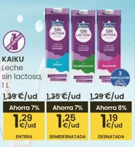 Oferta de Kaiku - Leche Sin Lactosa por 1,29€ en Eroski
