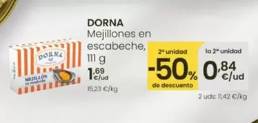 Oferta de Dorna - Mejillones En Escabeche por 1,69€ en Eroski