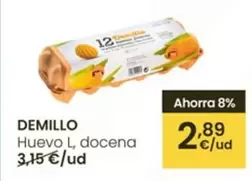 Oferta de Demillo - Huevo L, Docena por 2,89€ en Eroski