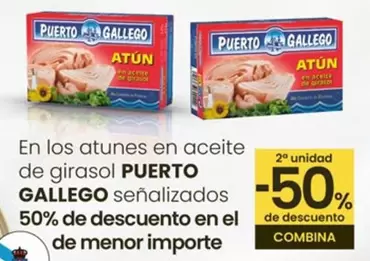 Oferta de Puerto Gallego - En Los Atunes En Aceite De Girasol en Eroski