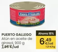 Oferta de Puerto Gallego - Atun En Aceite De Girasol por 6,49€ en Eroski