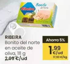 Oferta de Ribeira - Bonito Del Norte En Aceite De Oliva por 1,99€ en Eroski