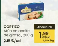 Oferta de Cortizo - Atún En Aceite De Girasol por 1,99€ en Eroski