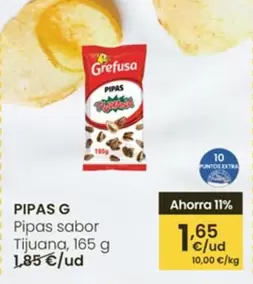 Oferta de Grefusa - Pipas G por 1,65€ en Eroski