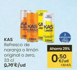 Oferta de Kas - Refresco De Naranja O Limon Original O Zero por 0,5€ en Eroski