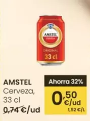 Oferta de Amstel - Cerveza por 0,5€ en Eroski