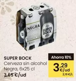 Oferta de Super Bock - Cerveza Sin Alcohol Negra por 3,29€ en Eroski