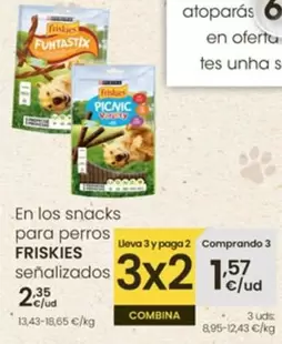 Oferta de Friskies - En Los Snacks Para Perros por 2,35€ en Eroski