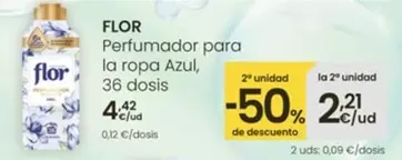 Oferta de Flor - Perfumador Para La Ropa Azul, 36 Dosis por 4,42€ en Eroski