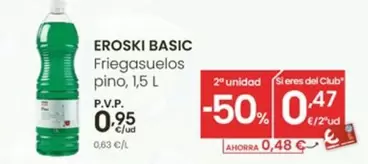 Oferta de Eroski Basic - Friegasuelos Pino por 0,95€ en Eroski