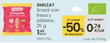 Oferta de Smileat - Snack Con Fresa Y Platano por 1,49€ en Eroski
