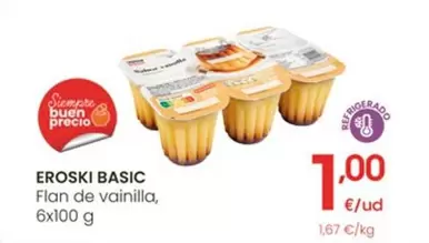 Oferta de Eroski Basic - Flan De Vainilla por 1€ en Eroski