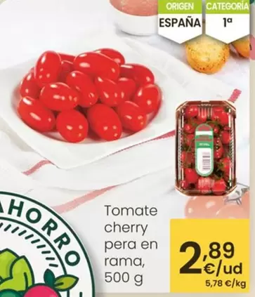 Oferta de Tomate Cherry Pera En Rama por 2,89€ en Eroski