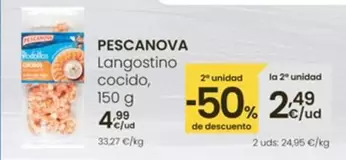 Oferta de Pescanova - Langostino Cocido por 4,99€ en Eroski