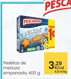 Oferta de Pescanova - Peskitos De Merluza Empanada por 3,29€ en Eroski
