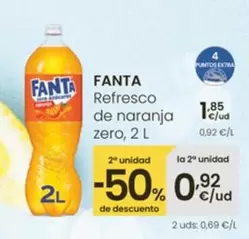 Oferta de Fanta - Refresco De Naranja Zero por 1,85€ en Eroski