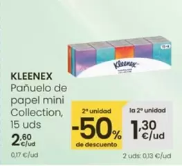 Oferta de Kleenex - Panuelos De Papel Mini Collection por 2,6€ en Eroski
