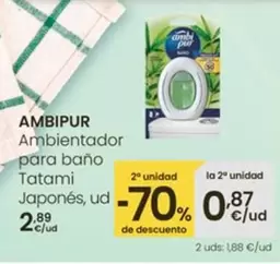 Oferta de Ambi Pur - Ambientador Para Bano Tatami Japonés por 2,89€ en Eroski