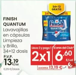 Oferta de Finish - Lavavajillas En Capsulas Limpieza Y Brillo por 13,19€ en Eroski