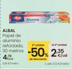 Oferta de Albal - Papel De Aluminio Reforzado por 4,7€ en Eroski