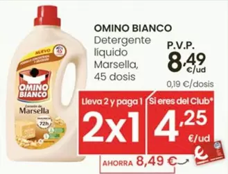 Oferta de Omino Bianco - Detergente Liquido Marsella por 8,49€ en Eroski