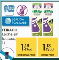 Oferta de Feiraco - Leche Sin Lactosa por 1,13€ en Eroski