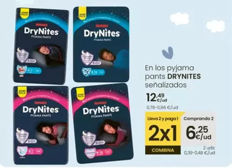Oferta de DryNites - En Los Pyjama Pants Senalizados por 12,49€ en Eroski