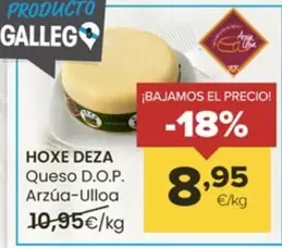Oferta de Hoxe Deza - Queso D.O.P. Arzua Ulloa por 8,95€ en Autoservicios Familia