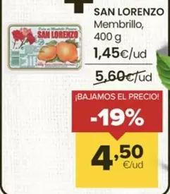 Oferta de San Lorenzo - Membrillo por 4,5€ en Autoservicios Familia