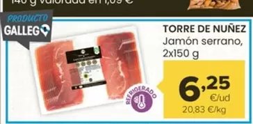 Oferta de Torre De Núñez - Jamon Serrano por 6,25€ en Autoservicios Familia