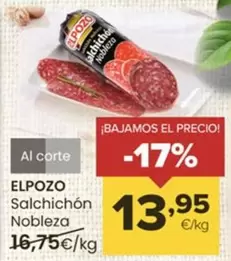 Oferta de Elpozo - Salchichon Nobleza por 13,95€ en Autoservicios Familia
