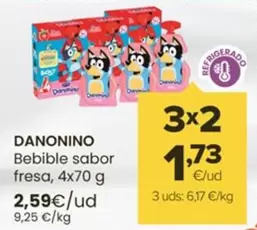 Oferta de Danonino - Bebible Sabor Fresa por 2,59€ en Autoservicios Familia