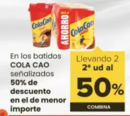Oferta de Cola Cao - En Los Batidos Senalizados 50% De Descuento En El De Menor Importe en Autoservicios Familia