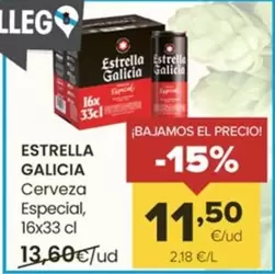 Oferta de Estrella Galicia - Cerveza Especial por 11,5€ en Autoservicios Familia