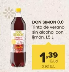 Oferta de Don Simón - 0.0 Tinto De Verano Sin Alcohol Con Limón por 1,39€ en Autoservicios Familia