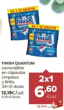 Oferta de Finish - Quantum/ Lavavajillas En Capsulas Limpieza Y Brillo por 13,19€ en Autoservicios Familia