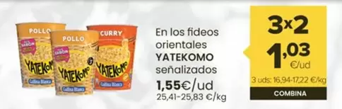 Oferta de Yatekomo - En Los Fideos Orientales por 1,55€ en Autoservicios Familia