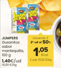 Oferta de Jumpers - Gusanitos Sabor Mantequilla por 1,4€ en Autoservicios Familia