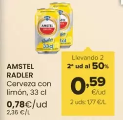 Oferta de Amstel - Radler Cerveza Con Limón por 0,78€ en Autoservicios Familia