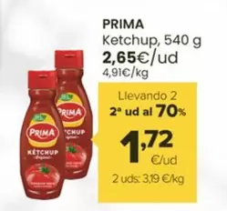 Oferta de Prima - Ketchup por 2,65€ en Autoservicios Familia