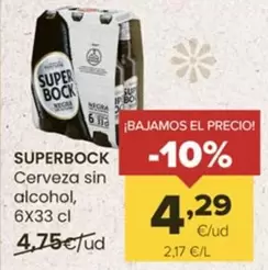 Oferta de Super Bock - Cerveza Sin Alcohol por 4,29€ en Autoservicios Familia