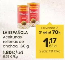 Oferta de La Española - Aceitunas Rellenas De Anchoa por 1,8€ en Autoservicios Familia