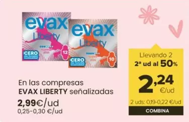 Oferta de Evax - Liberty En Las Compresas  por 2,99€ en Autoservicios Familia