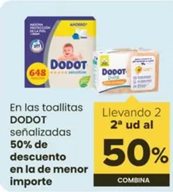 Oferta de Dodot - En Las Toallitas Senalizadas 50% De Descuento En La De Menor Importe en Autoservicios Familia